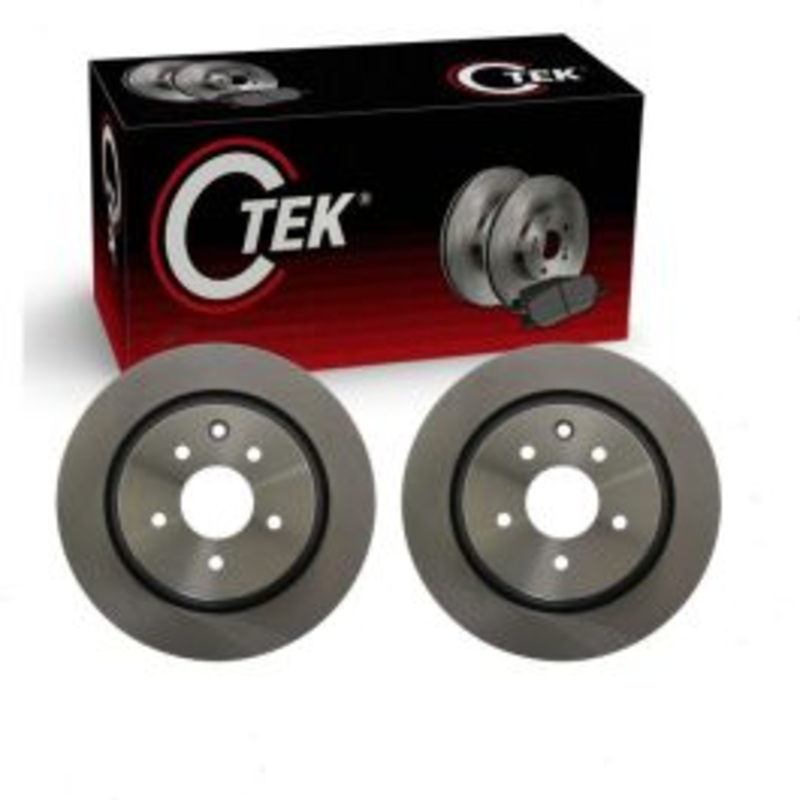 2 pc Centric CTEK Rear Disc Brake Rotors for 2014-2016 INFINITI Q60