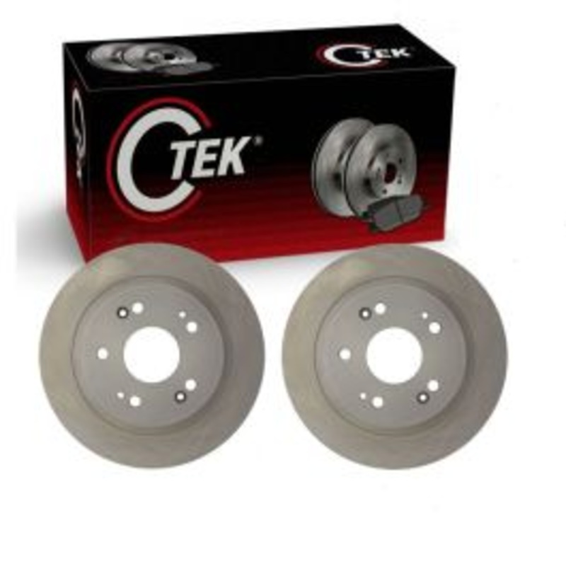 2 pc Centric CTEK Rear Disc Brake Rotors for 2005-2023 Honda Accord 3.0L V6