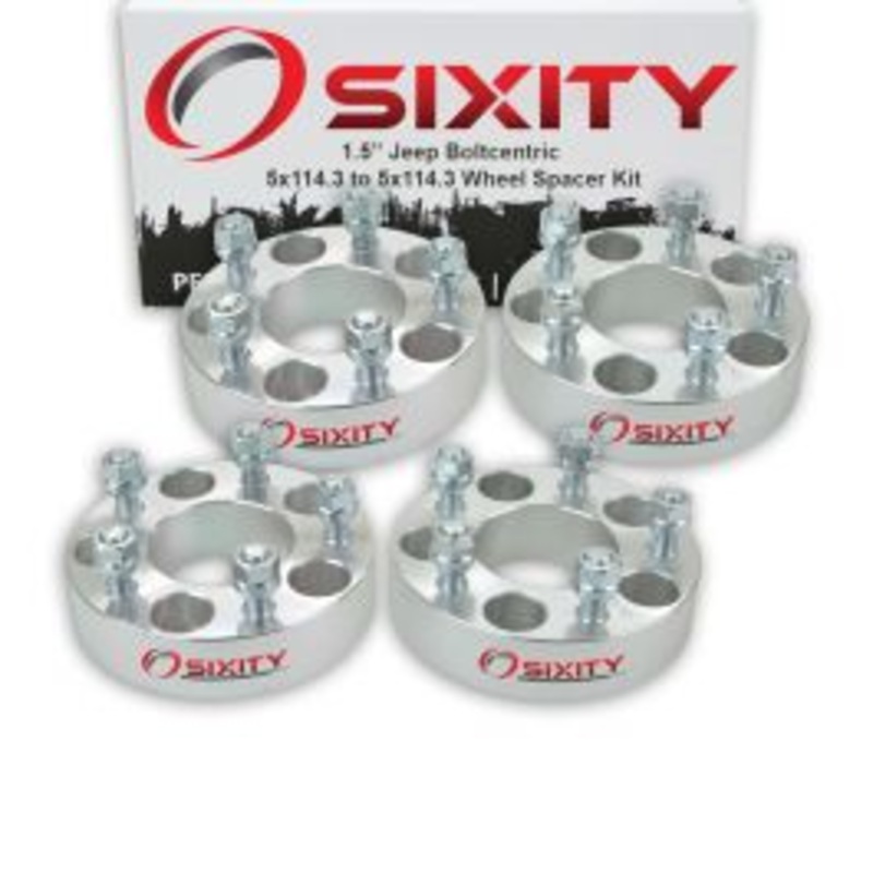 Sixity 4 pc 1.5" Thick Wheel Spacers - Jeep Comanche Grand Cherokee Liberty Wrangler - 5x114.3mm