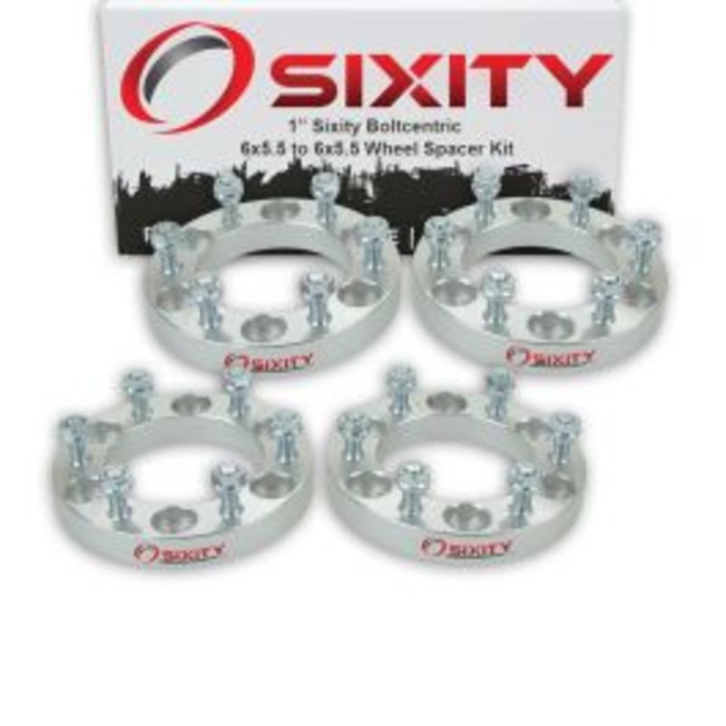 Sixity 4 pc 1" Inch Thick 6x5.5 Wheel Spacers M12x1.5mm 1.25in Studs Lugs