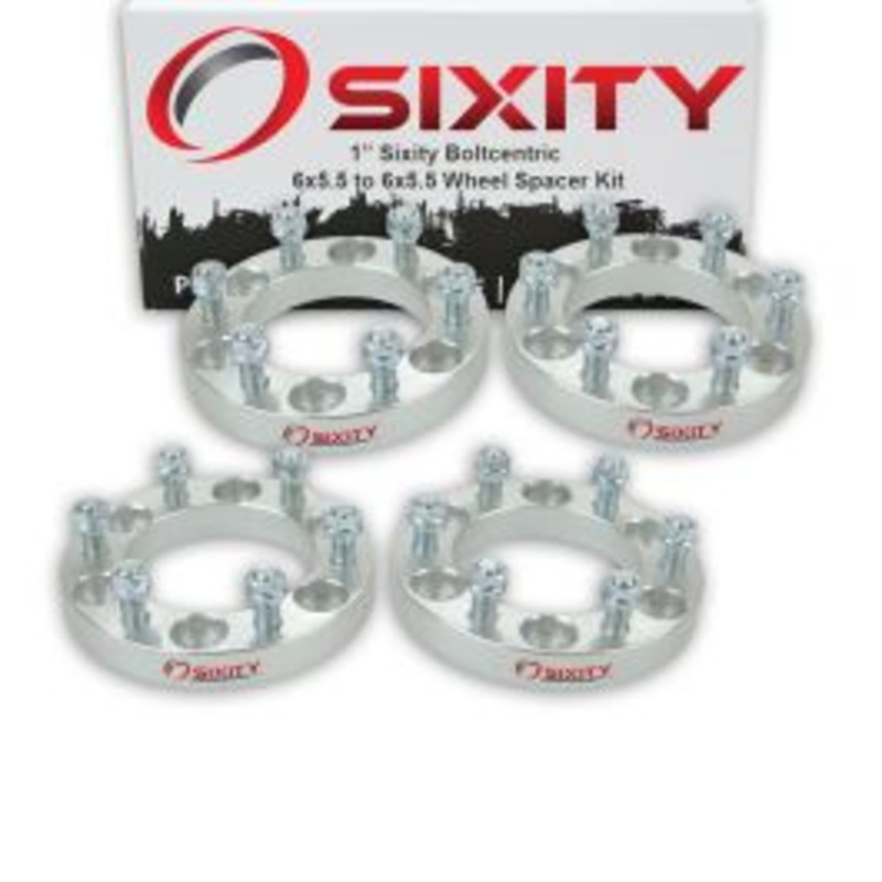 Sixity 4 pc 1" Inch Thick 6x5.5 Wheel Spacers M14x1.5mm 1.25in Studs Lugs