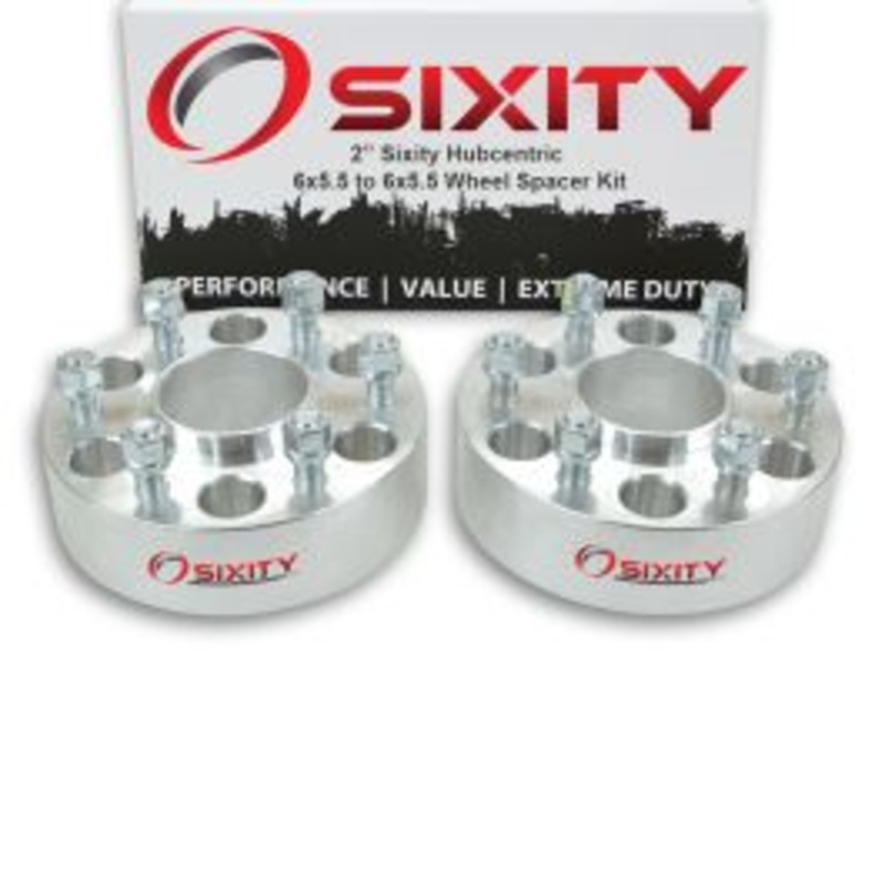 Sixity 2 pc 2" Inch Thick 6x5.5 Wheel Spacers M14x1.5mm 1.25in Hubcentric