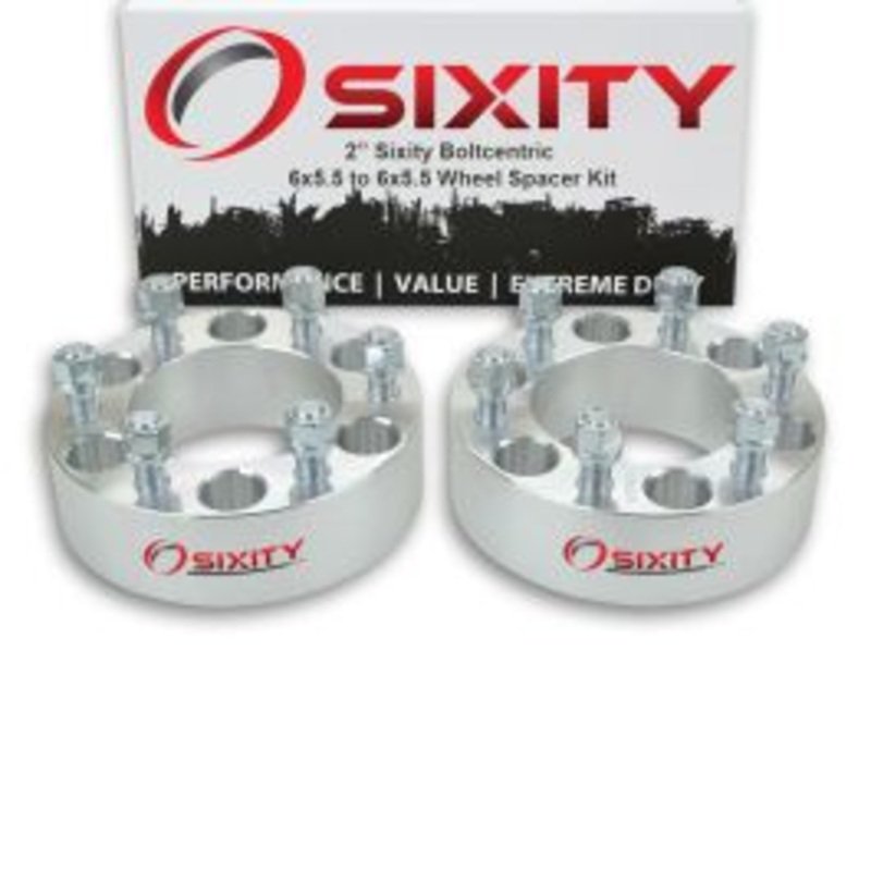 Sixity 2 pc 2" Inch Thick 6x5.5 Wheel Spacers M14x1.5mm 1.25in Studs Lugs