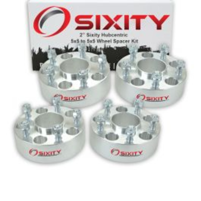 Sixity 4 pc 2" Inch Thick 5x5 Wheel Spacers 1/2-20tpi 1.25in Hubcentric