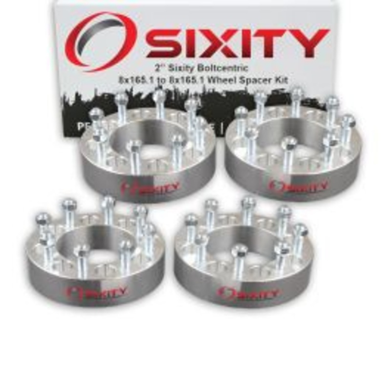 Sixity 4 pc 2" Inch Thick 8x165.1 Wheel Spacers 9/16-18tpi 1.75in Studs Lugs