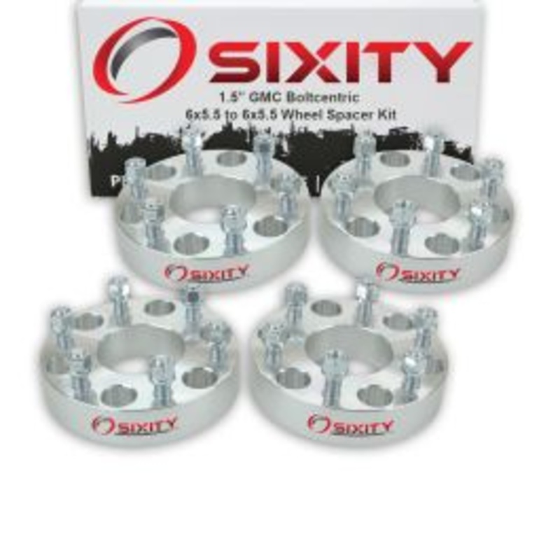 Sixity 4 pc 1.5" Thick Wheel Spacers - GMC Jimmy K1500 Suburban Safari Sierra Denali - 6x5.5