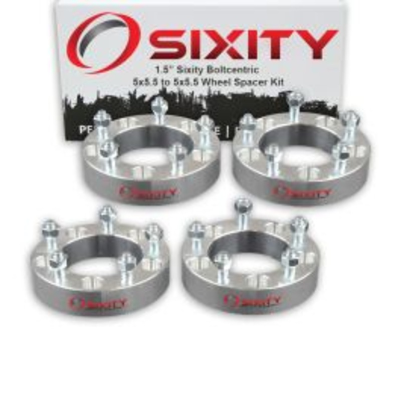 Sixity 4 pc 1.5" Inch Thick 5x5.5 Wheel Spacers 9/16-18tpi 1.25in Studs Lugs