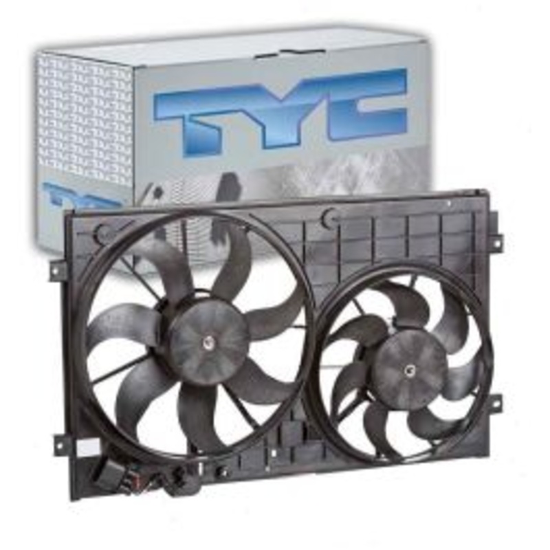 TYC Dual Radiator & Condenser Fan Assembly for 2010-2014 Volkswagen Golf 2.5L L5