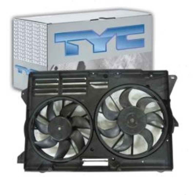 TYC Dual Radiator & Condenser Fan Assembly for 2013-2019 Ford Explorer 2.3L 3.5L L4 V6
