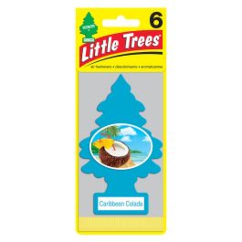 Little Trees Caribbean Colada Air Freshener for Car and Home - 6 pack