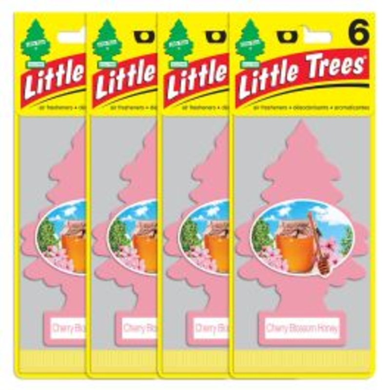 Little Trees Cherry Blossom Honey Air Freshener for Car Home - 24 pack