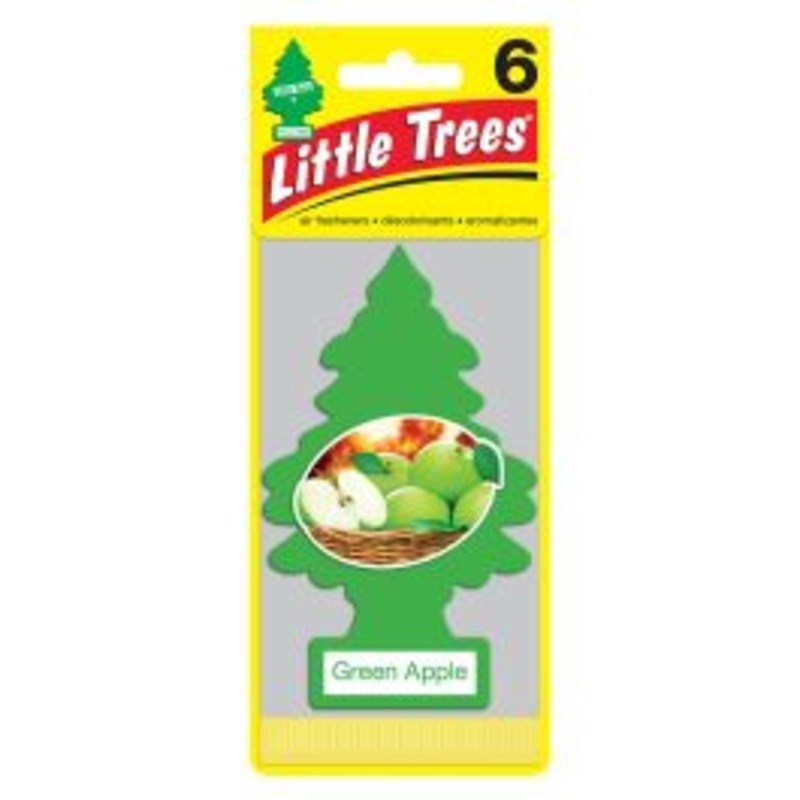 Little Trees Green Apple Air Freshener for Car and Home - 6 pack