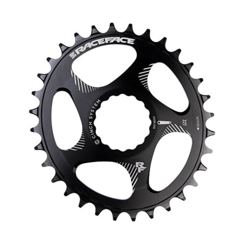 Race Face Cinch Direct Mount Narrow-Wide Oval Chainring - Race Face - Easton Cinch Direct Mount - 6.5-0mm Flip - Oval - Black - Alloy - 34T